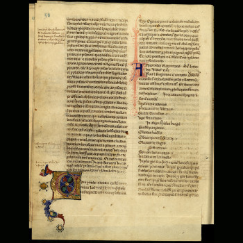 Capolettera a foglia d’oro, (1197-1216)
c. 63v.